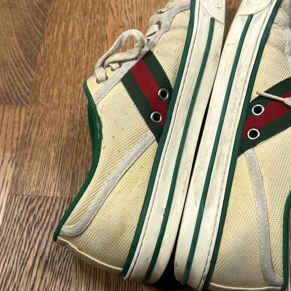 Gucci Tennis 1977 Low Top Canvas Cotton Distressed Sneakers Womens 39 US 9 - Picture 10 of 13